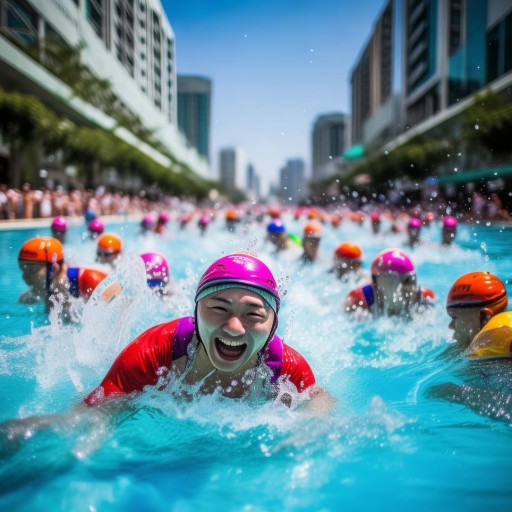 廣州游泳組隊游戲，水上競技的歡樂盛宴